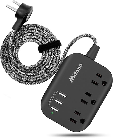 Small power strip w/ 3 outlets and 3 usb's